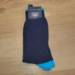 American Eagle Mens Casual Comfort Crew Socks Blue 1 Pair New